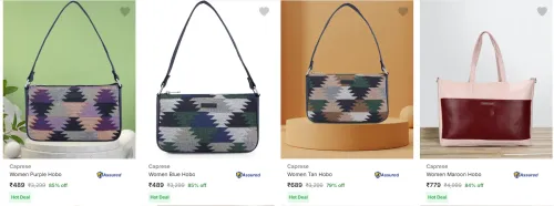 Image of Caprese Women's Handbags upto 85% Discount
