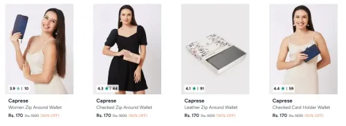 Image of Caprese Women's Wallets at up to 90% Discount Starting ₹170 
