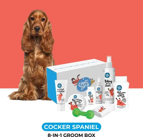 Image of Captain Zack The Cocker Spaniel Groom Box Pet Spa Kit