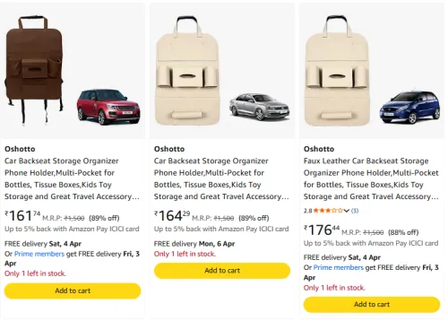 Image of Car Backseat Storage Organizer @ Starting ₹161