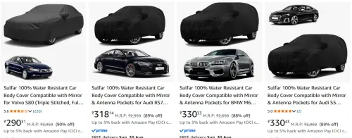 Image of Car Body Cover Starting at ₹290