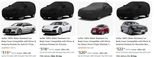 Image of Car Body Cover Starting at ₹313