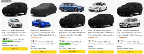 Image of Car Body covers starts @ ₹286