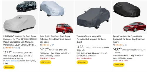 Image of Car Cover Starting @ ₹377