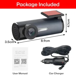 Car Dash Camera Pro X 3MP 1296p from Super Capacitor| Wide Angle View | Emergency Recording | SD Card Upto 1TB Supported
