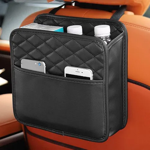 Image of Car Seat Back Organizer with Mesh Bottle Holder
