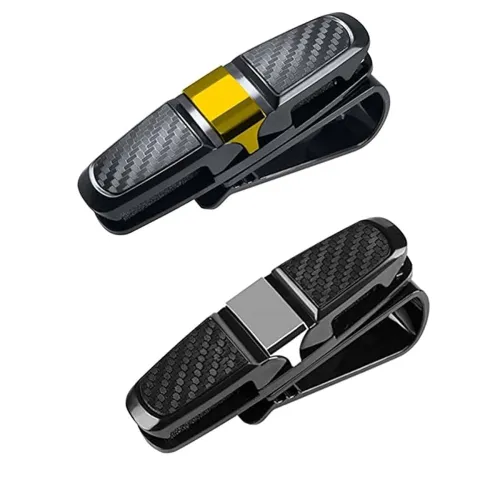 Image of Car Sunglass Holder Visor Mount Clip Eyewear Ticket Storage Rack, 2 Pcs