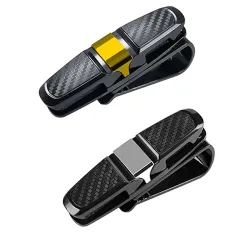 Car Sunglass Holder Visor Mount Clip Eyewear Ticket Storage Rack, 2 Pcs