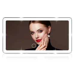 Car Vanity Mirror with LED Lights, Rechargeable 2000 mAh, 3 Light Modes with Dimmable Touch Control, Sun Visor Mirror for Makeup, Grooming and Driving