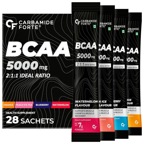 Image of Carbamide Forte BCAA Powder 5000mg 28 Sachet|BCAA Supplements For Unisex Muscle Growth|