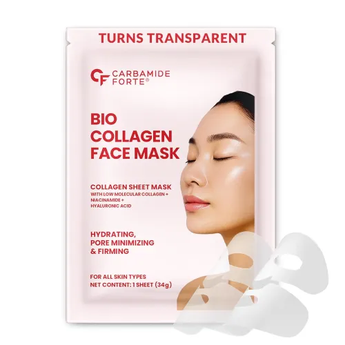 Image of Carbamide Forte Bio Collagen Mask | Collagen Mask Overnight | Sheet Mask | Korean Glass Skin Overnight Hydrogel Face Mas