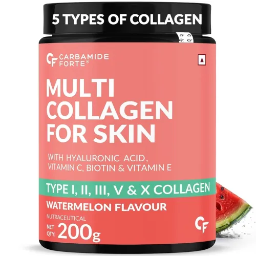 Image of Carbamide Forte Multi Collagen Supplements | 5 Types of Marine Collagen Powder For Skin | Skin Supplements For Glowing S