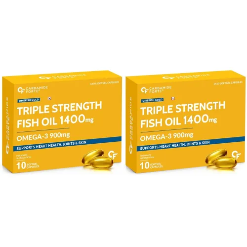 Image of Carbamide Forte Triple Strength Omega 3 Fish Oil Capsules Softgel 1400mg | Fish Oil Omega 3 Supplement 900mg For Men & W