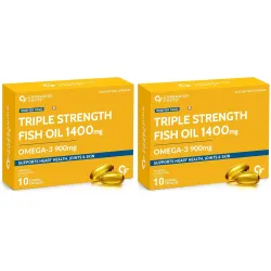 Carbamide Forte Triple Strength Omega 3 Fish Oil Capsules Softgel 1400mg | Fish Oil Omega 3 Supplement 900mg For Men & W