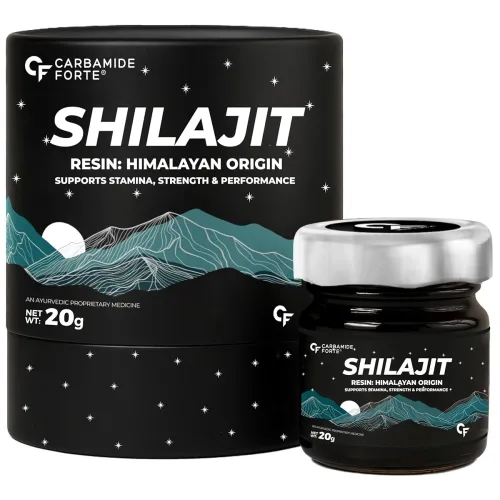 Image of Carbamide Forte Shilajit / Shilajeet Plain Resin for Men | Shilajit for Men with Saffron, Swarna Bhasma | Ayurvedic Shil