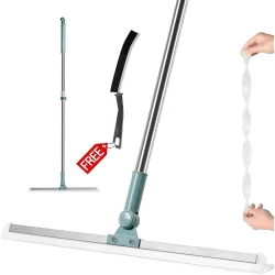 Cardex Floor Wiper with Silicone Blade Magic Broom Water Wiper Mop Squeegee for Bathroom, Tiles, Marble, Glass & Balcony 50 cm | 180° Swivel Head Adjustable Long Handle Multipurpose Cleaning...