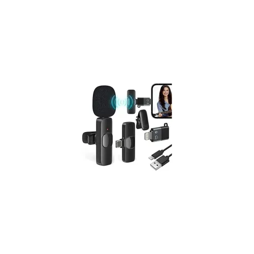 Image of Careflection K8 Wireless Microphone for YouTube Vlogging Recording Online Classes Lavalier Microphone with Noise Cancell