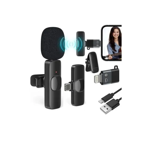 Image of Careflection K8 Wireless Microphone, Digital Mini Portable Recording Clip