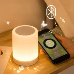 Careflection Acrylonitrile Butadiene Styrene Led Touch Lamp Wireless HiFi Light, USB Rechargeable Portable Bluetooth Speaker with TWS for Festival, Camping, Different Lighting Modes-Multi-Co...