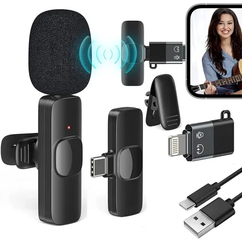 Image of Careflection || Wireless Clip Mic, Wireless Lavalier Microphones, Lapel Clip-on Microphone(Aisizo, for Smartphone, Lapto
