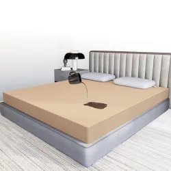 CareFoam 100% Waterproof Premium Cotton Mattress Protector | Breathable and Hypoallergenic Ultra Soft Fitted Bed Protector | King 72 x 72 Inch, Fits 10 Inch Beige | Square King beds