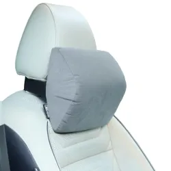 CareFoam Ultimate Memory Foam Car Neck Rest Pillow, Comfortable Rides, Superior Neck Support Cushion, Relieves Neck Pain, Grey Velvet Cover | 14 x11 x5 Inch | Small Pack of 2