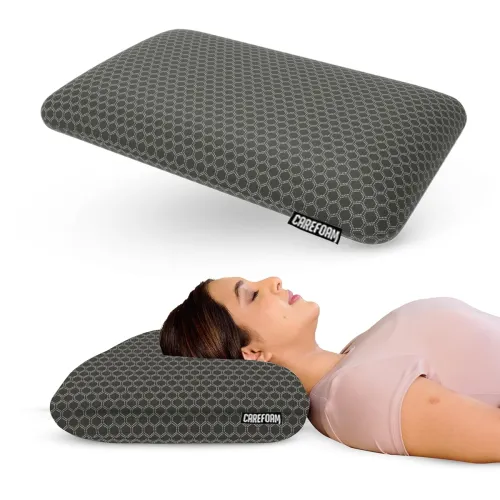 Image of CareFoam Orthopedic Memory Foam Pillow (24"x15"x5", Neck & Shoulder Support, Black)