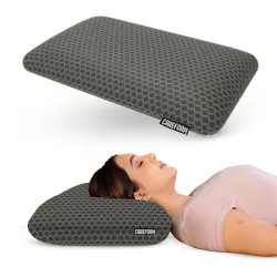 CareFoam Orthopedic Memory Foam Pillow (24x15x5, Neck & Shoulder Support, Black)