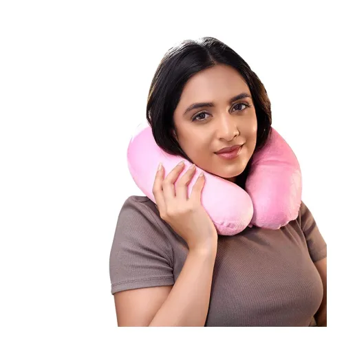 Image of CareFoam Neck Pillow for Travel in Flight/Car/Train for Sleeping, Neck Support | Lightweight Travel Pillow for Men and W