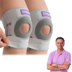 Careforce Knee Support for Men with Silicone Ring Pad for Patella Support in Meniscus Tear Pain Relief Adjustable Knee C