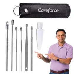Careforce Ear Wax Cleaner - Resuable Ear Cleaner Tool Set with Storage Pack