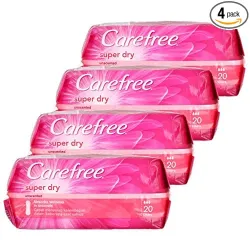 Carefree Super Dry Panty Liners 20 Liners Pack of 4