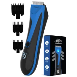 Caresmith Crew Manscaping Rechargeable Body Trimmer For Men | Curved Edges for Extra Safety | 7000 RPM Balls Trimmer for