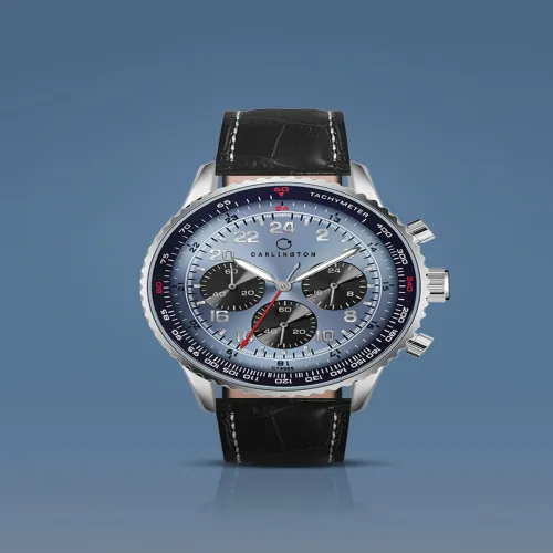 Image of CARLINGTON Leather Straps Analogue Multi Function Watch for Men