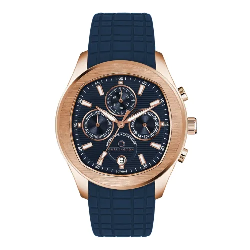 Image of Carlington Legacy Series Men's Analog Chronograph Watch | Premium Silicone Strap | Elegant Luxury Business Sports Wrist 