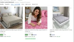 CARLTON LONDON Bedsheets at minimum 80% Discount From ₹309
