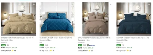 Image of Carlton London Bedsheets at minimum 80% Discount