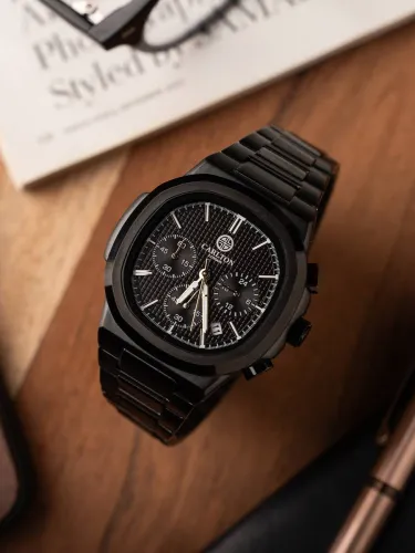 Image of CARLTON LONDON Parker Analog Watch - For Men CLSDBLKM