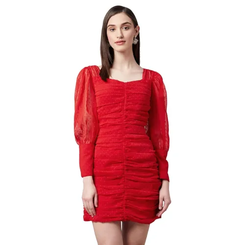 Image of Carlton London Women's Georgette A-Line Above The Knee Casual Dress