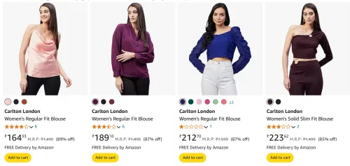 Image of Carlton London Women's Tops upto 89% Discount