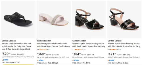 Image of carlton London Women's Sandels up to 82% Discount
