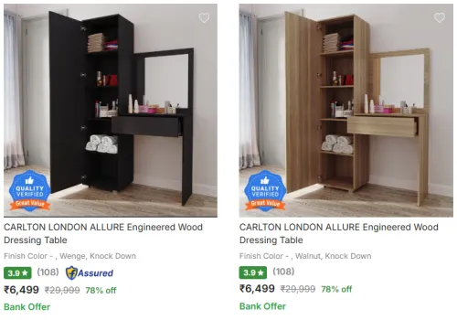 Image of Carlton London Allure Engineered Wood Dressing Table @ ₹6499