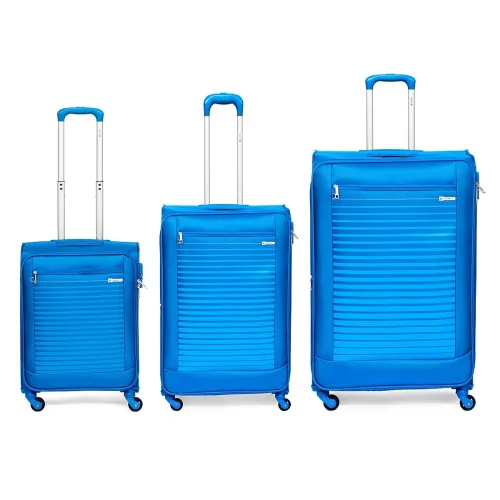 Image of Carlton Wexford- S03 (Blue Saphire) Set of 3 (Cabin+Medium+Large) Trolley Bag, Cm | TSA | 4 Wheels | 3 Years Internation