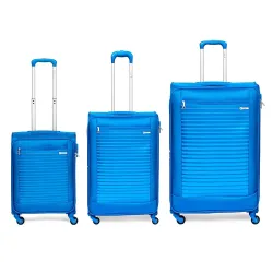 Carlton Wexford- S03 (Blue Saphire) Set of 3 (Cabin+Medium+Large) Trolley Bag, Cm | TSA | 4 Wheels | 3 Years International Warranty | Blue Saphire