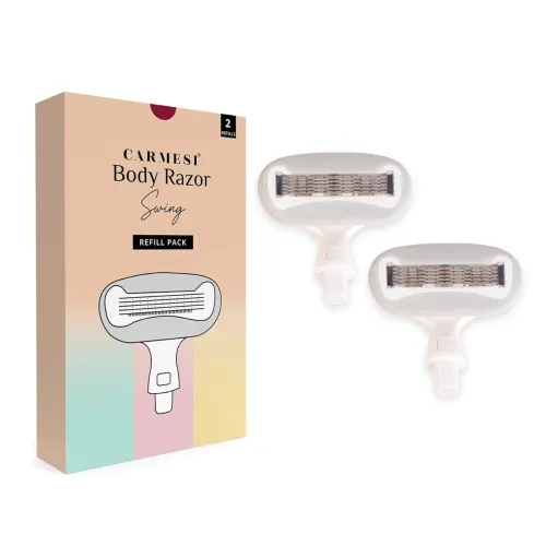 Image of Carmesi Body Razor Swing Blade Refill Pack | Moisture Ribbon With Aloe Vera & Vitamin E, 2-Way Pivot, 5-Blade Precision 