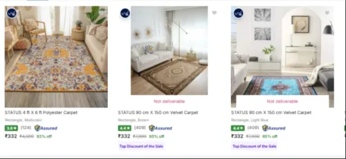 Image of Carpet Rugs at minimum 95% Discount