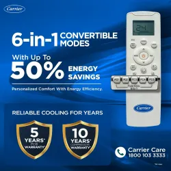 Carrier 1.5 Ton 5 Star, New Star rated, Wi-Fi Smart Flexicool Inverter Split AC WiFi-CAI18EE5R36W0, White