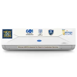 Carrier 1 Ton 3 Star,New Star rated, Flexicool Inverter Split AC (Copper, Convertible 6-in-1 with Smart Energy Display, 
