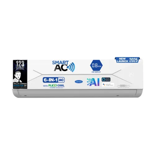 Image of CARRIER 2025 Model 1 Ton 3 Star Split Inverter with Wi-fi Smart Flexicool 6 in 1