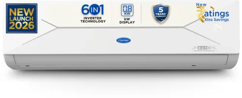 Image of CARRIER 2026 Model 1 Ton 3 Star Split AI Inverter Convertible 6-in-1 with Smart Energy Display, Insta Cool, Auto Defrost